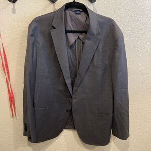 Mizzen Main Pewter Gray Heather Midweight Blazer 48R Trim Wool Stretch